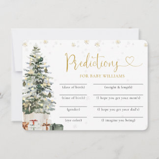 Kerstboom Baby Shower Voorspellingen Kaart