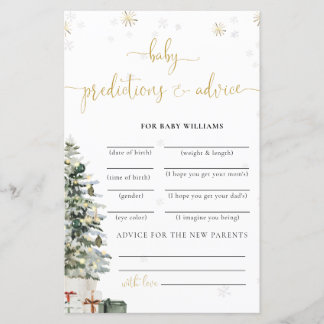 Kerstboom Baby Shower Voorspellingen Kaart