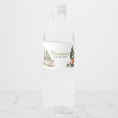 Kerstboom Baby shower Waterfles Etiket (Voorkant)