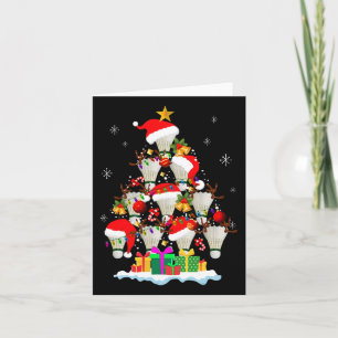 Kerstboom Badminton Ball Santa Hat Funny Xmas Kaart