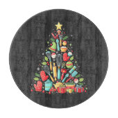 Kerstboom bakken Chef Cook Kerstmis Snijplank (Voorkant)