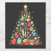 Kerstboom bakken Chef Cook Kerstmis Wijn Etiket (Enkel label)