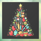 Kerstboom Bakken Chef Kok Kerstmis  Raamsticker (Vel 3)