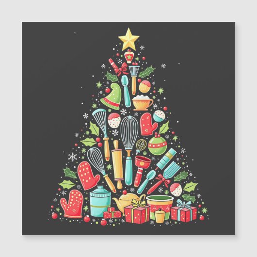Kerstboom Bakken Chef Koken Kerstmis  (Voorkant)
