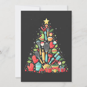 Kerstboom Bakken Chef Koken Kerstmis  Kaart