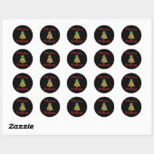 Kerstboom baksteen hoofdbouwer baksteen set blok ronde sticker (Vel)