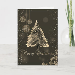 Kerstboom,Ballen,Sneeuwvlokken Vakantie Feestdagen Kaart