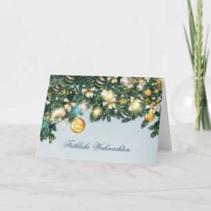 Kerstboom, baubles German Holiday Card Feestdagen Kaart
