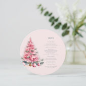 Kerstboom Baubles Shabby Circle Menu Kaart (Staand voorkant)