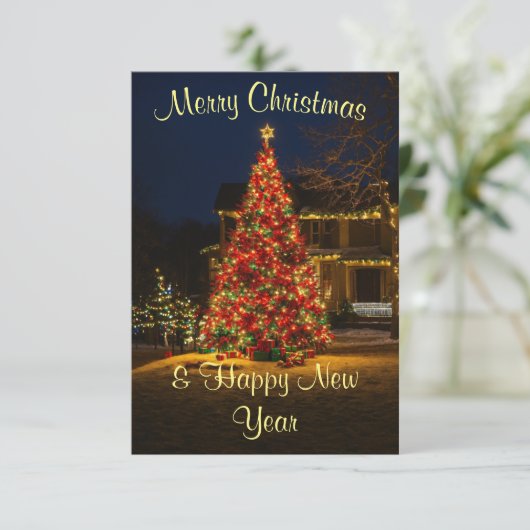 kerstboom bedankkaart (Staand voorkant)