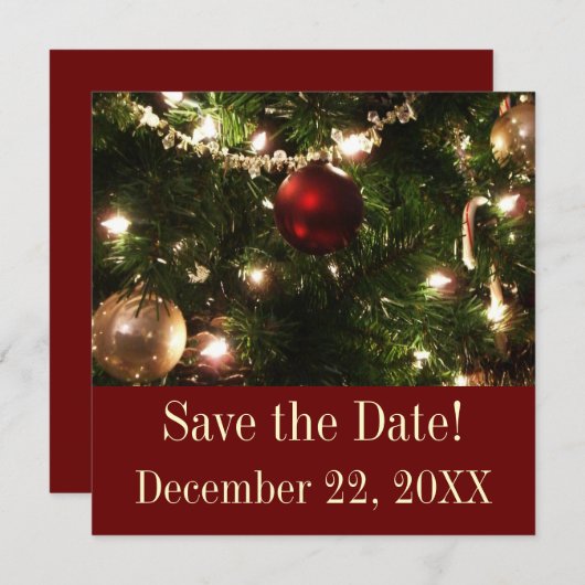 Kerstboom Bewaar de Datum Magneet Feestdagenkaart (Voorkant / Achterkant)