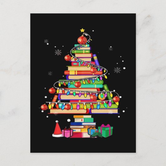 Kerstboom Bibliotheek Briefkaart (Voorkant)