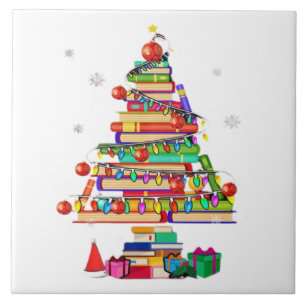 Kerstboom Bibliotheek Tegeltje