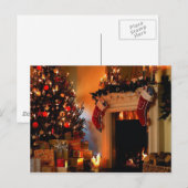 Kerstboom bij het vuur feestdagenkaart (Voorkant / Achterkant)
