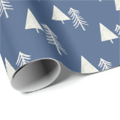 Kerstboom Blauw Wit Cadeaupapier (Rol Hoek)