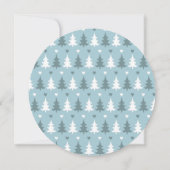 Kerstboom Blauwe Kerstavond Cirkel Kaart (Achterkant)