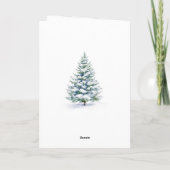 Kerstboom Blauwe Notenkraker Sneeuwvlokken Kaart (Achterkant)