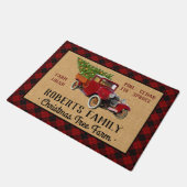 Kerstboom Boerderij  Truck Red Pset Rustige Deurmat (Schuin)