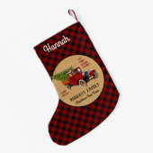 Kerstboom Boerderij Truck Red Pset Rustige Kleine Kerstsok (Achterkant (Hangend))