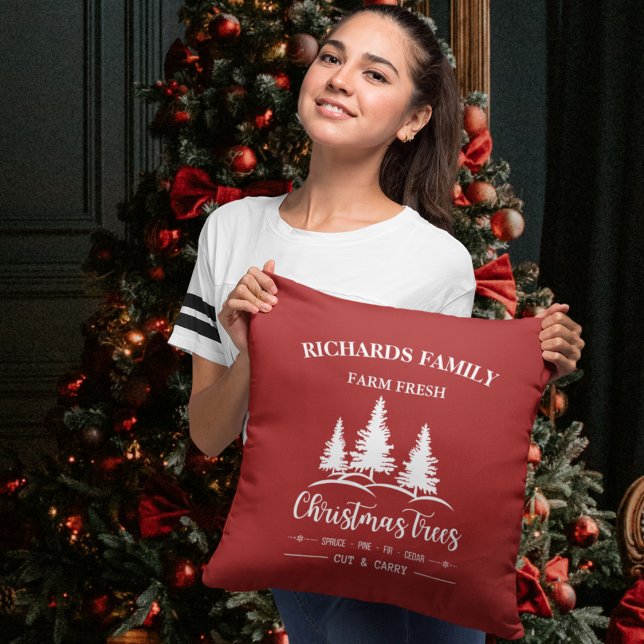 Kerstboom Boerderij Vakantie Decor Rustieke boerde Kussen (Creator heeft geüpload)