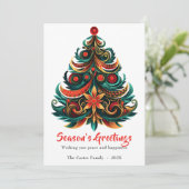 Kerstboom Boheemse vakantie flat Kaart (Staand voorkant)