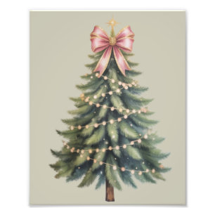 Kerstboom Boog Coquette Kerstmis Foto Afdruk