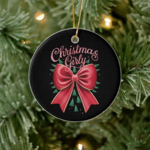 Kerstboom Boog Meisjesachtige Esthetische Vakantie Keramisch Ornament