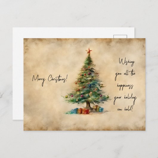 kerstboom briefkaart (Voorkant / Achterkant)