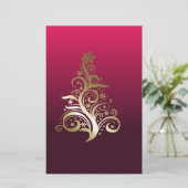 kerstboom briefpapier (Staand voorkant)
