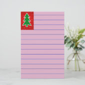kerstboom briefpapier (Staand voorkant)