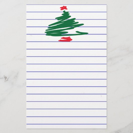 kerstboom briefpapier (Voorkant)