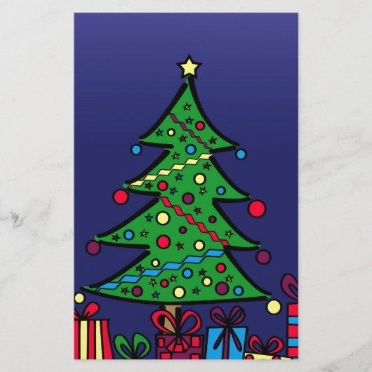 Kerstboom Briefpapier (Voorkant)