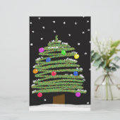 kerstboom briefpapier (Staand voorkant)