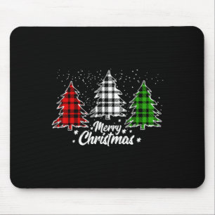 Kerstboom Buffalo Plaid Rood Wit Groen Xmas Muismat