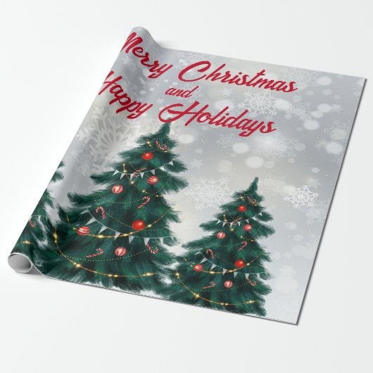 kerstboom cadeaupapier (Uitgerold)