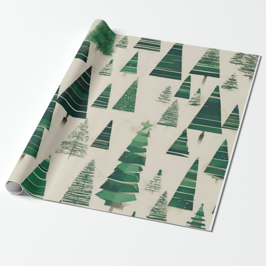 kerstboom cadeaupapier (Uitgerold)