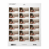 Kerstboom Cadeaus Bokeh Etiket (Full Sheet)