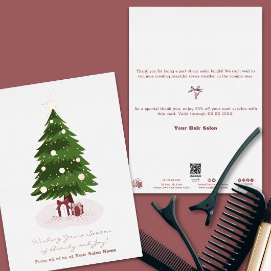 Kerstboom Cadeaus Folie Accents Vakantie Kaart