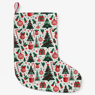 Kerstboom, cadeaus, snoepstok kleine kerstsok