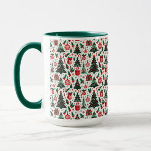 Kerstboom, cadeaus, snoepstok mok