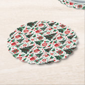 Kerstboom, cadeaus, suikerriet kartonnen onderzetters (Gekanteld)