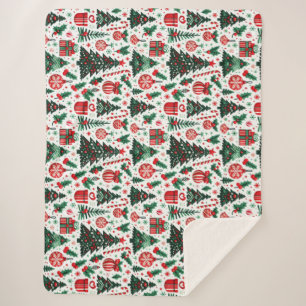 Kerstboom, cadeaus, suikerriet sherpa deken