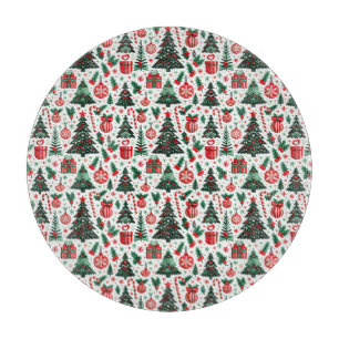 Kerstboom, cadeaus, suikerriet snijplank