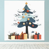 kerstboom canvas afdruk (Insitu (Houten vloer))