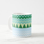 Kerstboom Chevron Scene Koffiemok (Voorkant links)