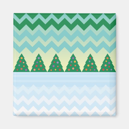 Kerstboom Chevron Scene Magneet (Voorkant)