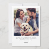 Kerstboom Coquette Bow Foto Feestdagenkaart (Achterkant)