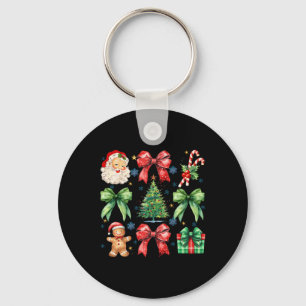 Kerstboom Coquette Bow Santa Claus Snoep Sleutelhanger