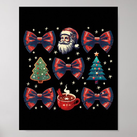 Kerstboom Coquette Bow Xmas Boys Kinder Poster (Voorkant)