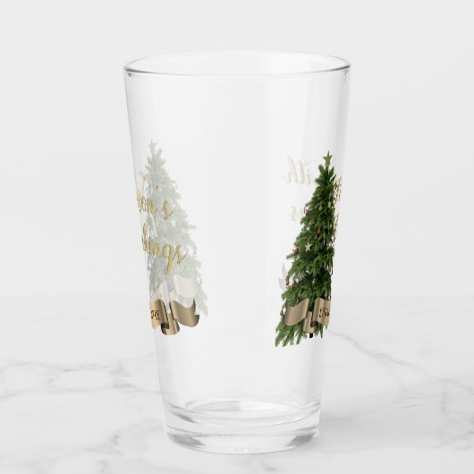 Kerstboom Custom Grappig Vakantie Glas (Links)